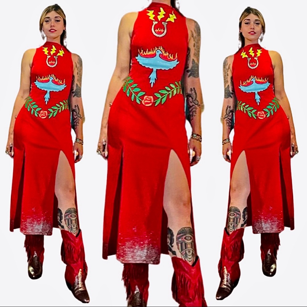 Hand Painted Vintage Dress